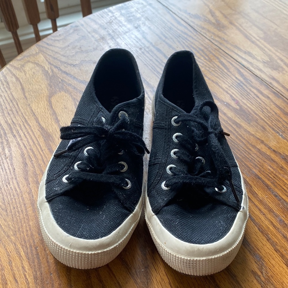 Superga black sneakers size 7.5